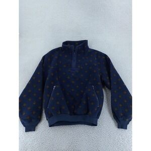 Vintage Eddie Bauer Pullover Mens Medium Blue Fleece 1/4 Zip Made USA 90s